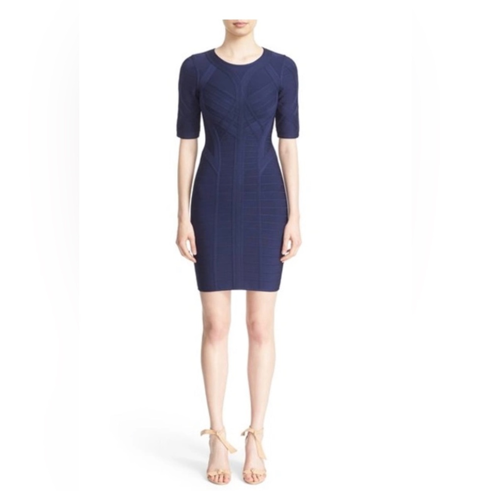 Herve leger half sleeve blue dress size M